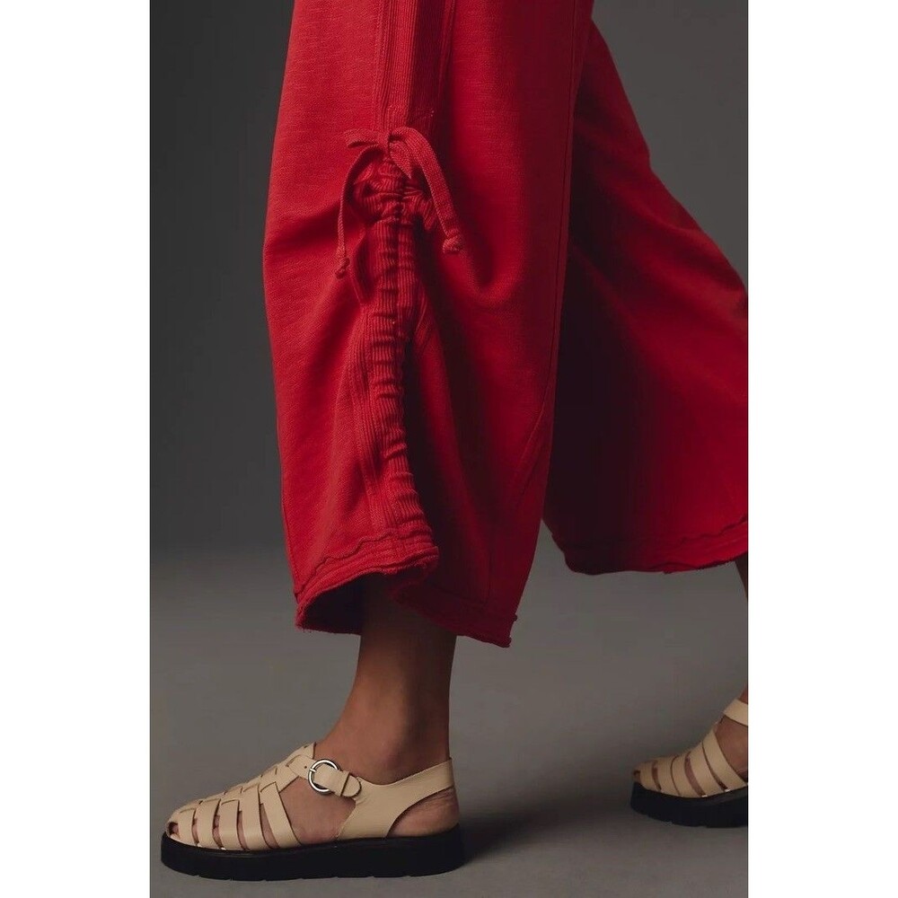 Anthropologie Daily Practice Seamed Wide-Leg Jumpsuit One-Piece Red Medium NEW - Picture 5 of 5